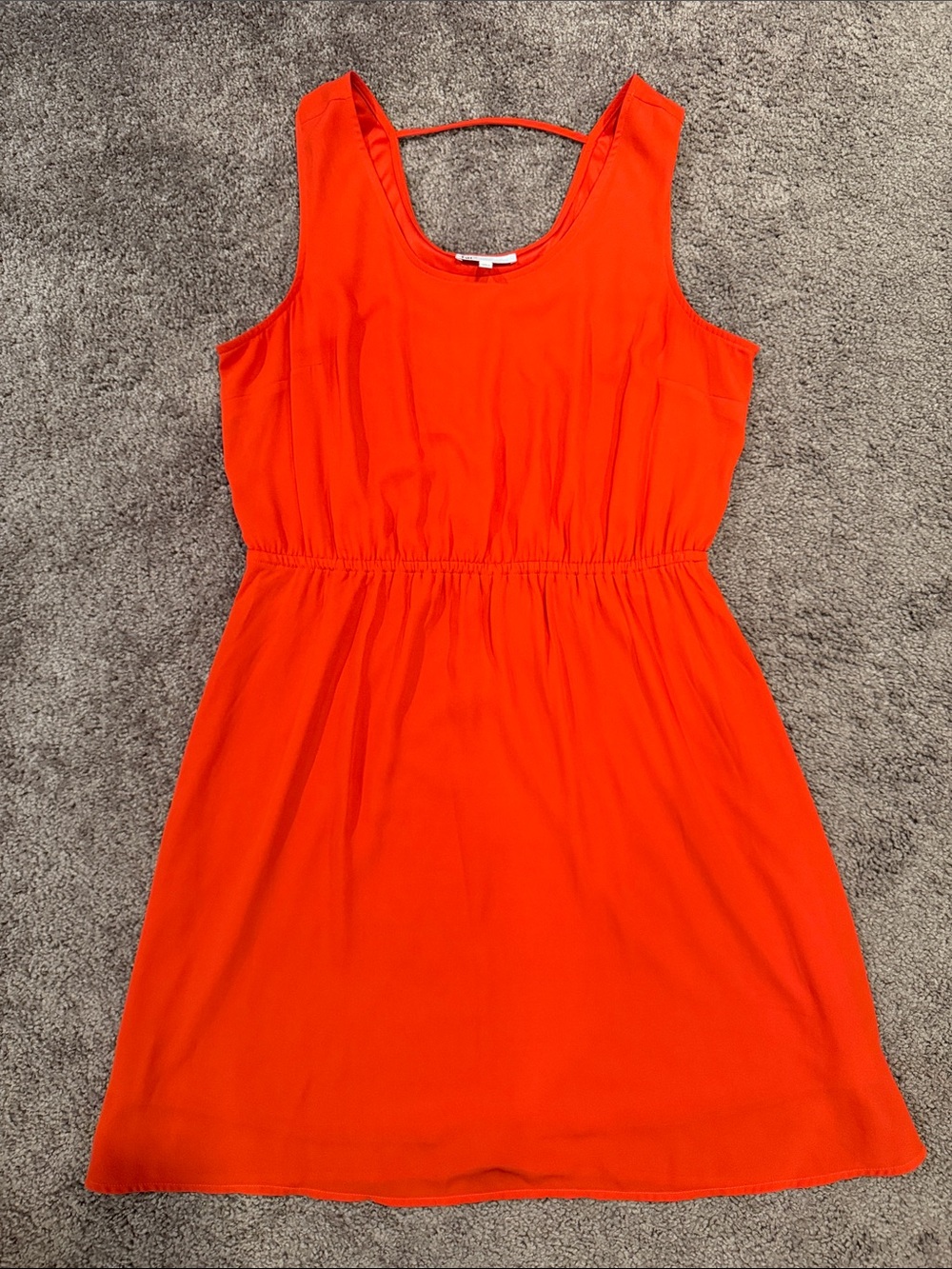 DR2 Bright Red Orange Sleeveless Mini Dress